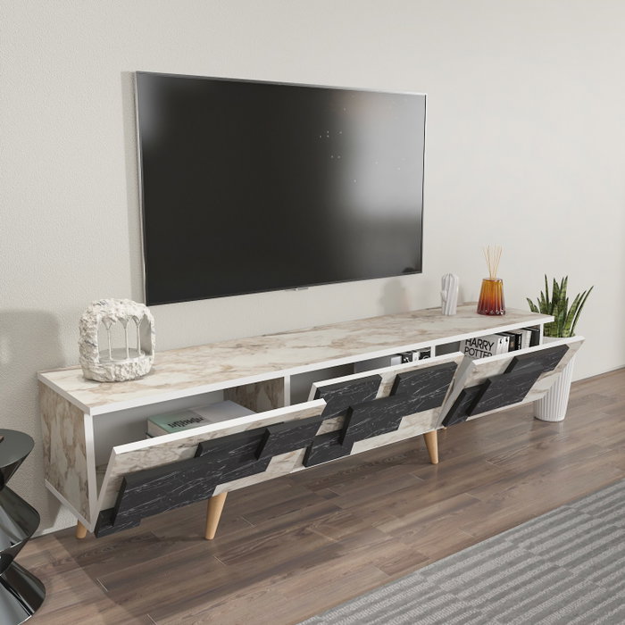 Hanah Home Soporte de TV Blanco y Mármol